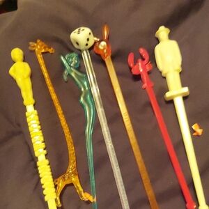 Vintage Assorted Swizzle Sticks Set